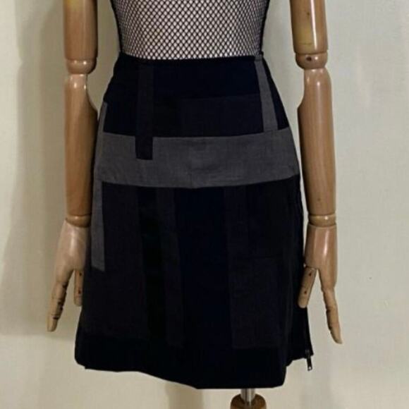 NWT DKNY Line Patchwork wool blend skirt size 14 - Picture 1 of 12